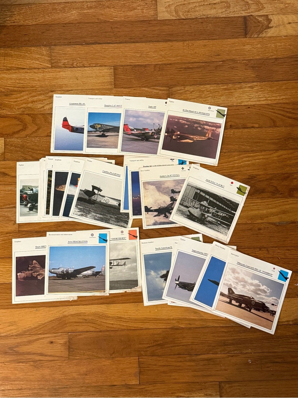 Aviation Military Photo Trading Cards - Vintage Edito Service Warplanes